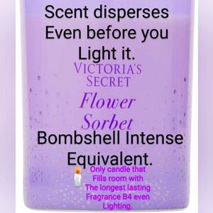 Nib luxury VS flower sorbet 50hr soy glass candle main note peony of bombshell